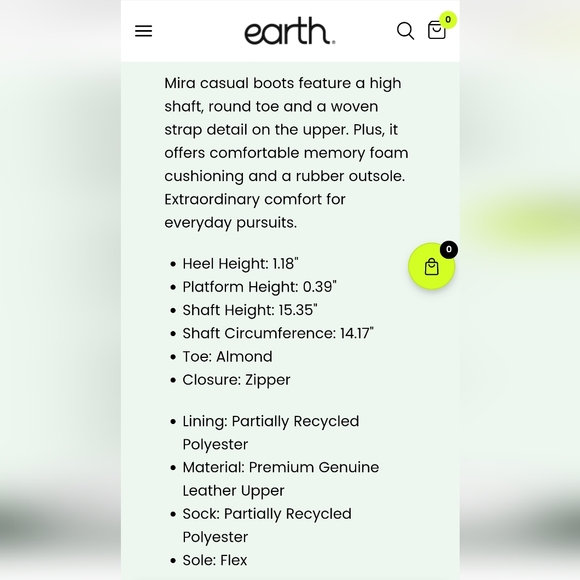 NIB Earth black leather boots, women's size 8 - Picture 5 of 6